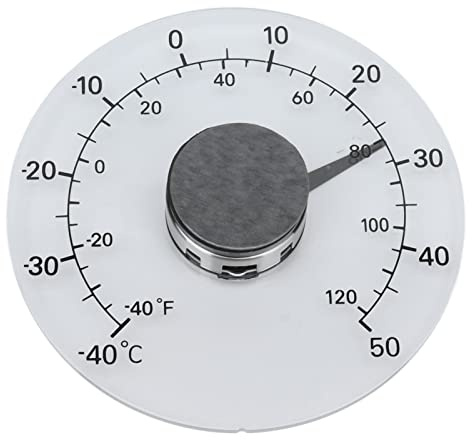 Outdoor Windowylic + Edelstahl-Fönstertermometer, Selbstklebendes Transparentes Tür- und Fenstertemperaturmessgerät für den Außenbereich, für Bauernhof und Zuhause