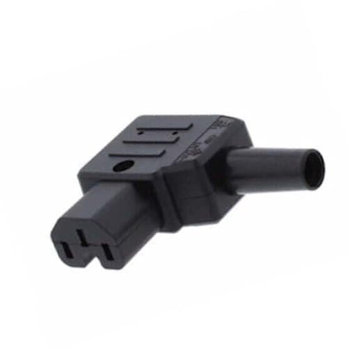90° Left Angle Plug Rewireable IEC Socket, C15 Cold for Mains Power Kettle Lead