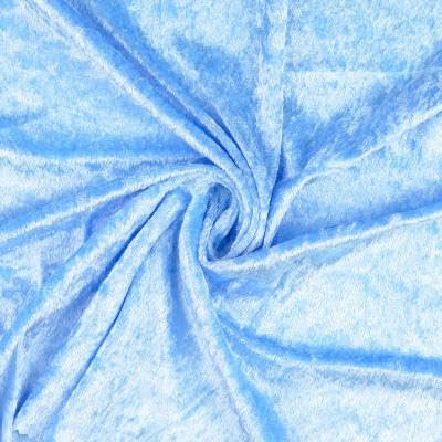Pannesamt Stoff Meterware für Deko, Basteln und Bekleidung, 0,5 Meter - 147 cm Breit - Samt ähnliche Oberfläche Stoffe (Hellblau)