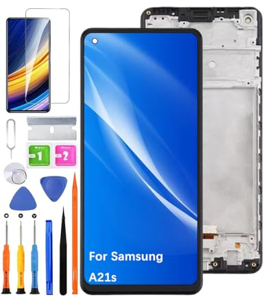 HLYGZX Ersatz Display für Samsung Galaxy A21s LCD-Bildschirm, A217F A217M A217N Bildschirm LCD Display Touch Digitizer Assembly Reparaturteile Kit(Schwarz mit Rahmen)