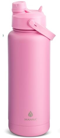 Manna Ranger Doppelisolierte Edelstahlflasche, 1,2 l, Karmin-Pulverbeschichtung