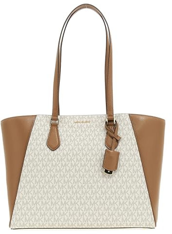 Michael Kors Women Lg Mf Tz Tote Hand Bag, Vanilla/Acrn