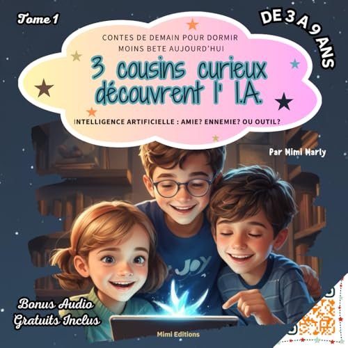 3 cousins curieux découvrent l'IA: Intelligence artificielle : amie, ennemie ou outils? Contes de demain pour dormir moins bête aujourd'hui - Bonus ... (Les aventures des 3 cousins curieux, Band 1)