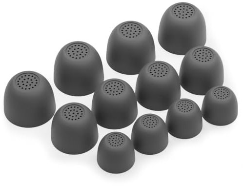 Okuli Set of 12 Silicone EarBuds Ear Tips For Samsung Galaxy Buds FE Earphones in Grey