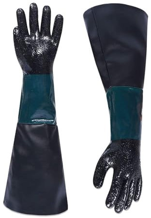 HJSSAA Sandstrahlhandschuhe,23,6 Zoll Gummi Handschuhe für Sandstrahl-Reinigung für Modell 60, 90, 110, 260 Sandstrahlschrank