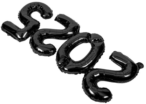 OFFSCH 1 Set 2025 Number Balloons Black Aluminum Film Graduation Party Decorations New Year Eve Supplies Photo Props Safe Sturdy