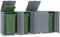 IKAYAA Edelstahl Mülltonnenbox 4er 240L 4 Tonnen Grau Mülltonnenverkleidung Metall Müllcontainer Mülltonnenschrank Müllbox Draußen 276x79x117 cm