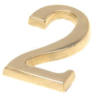 Selbstklebende Türnummern - 0-9 Hausnummer Aufkleber - Zahlen Adresse Haus - Hausadresse - 5 Zentimeter – goldene Farben (zwei)