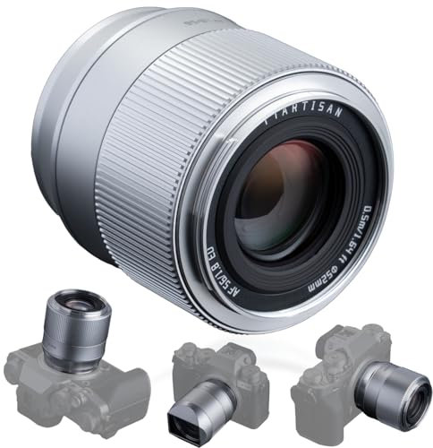 TTArtisan AF 56mm F1.8 XF Objektiv für X Mount Autofokus APS-C Rahmenkameras X-A1 X-A10 X-M1 X-T1 X-T10 X-T100 X-PR01 X-PR03 X-E1 X-E2S XS10 X-H1 X-H2S und mehr.(Silber)