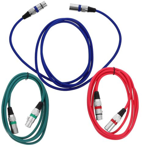 ifundom 3pcs Pin Xlr Cable Male to Female Microphone Wire Professional Audio Equipment Xlr to Cord Design