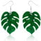 Monstera Earrings, 2.56x1.38in Acrylic Palm Leaf Earrings Plant Earrings for Women Monstera Leaf Drop Dangle Earring Women Tropical Jewelry Ideal Birthday(Green)