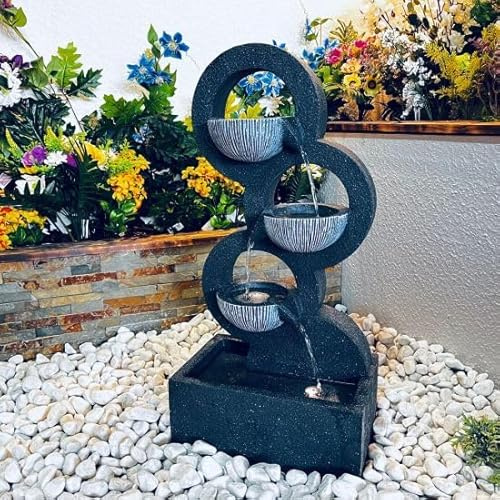 Circular Pouring Bowls Mains Power Water Feature