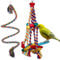 Parrot Toys for Large Birds - 2pcs Bird Cage Toys, Sturdy and Comfortable Cotton Rope Bird Cage Toy, Chewing and Climbing Rope for Parrots Multicolored Rope with Tearing Blocks for Macaws and Birds