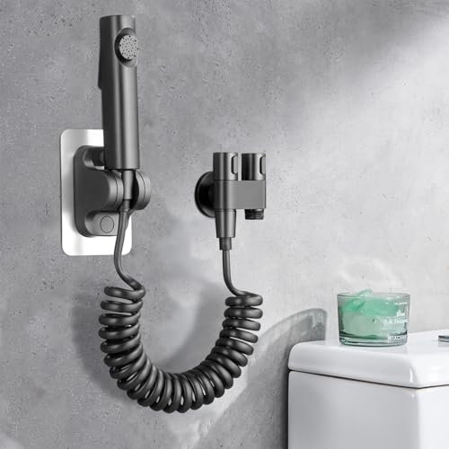 Douchette WC,Double Mode Pulvérisateur de Bidet à Main Kit,Douchette Toilette WC Avec Ensemble de Tubes Télescopiques de 2m Convient Sprays pour le Nettoyage des Toilettes,Salles de Bains,Jardins