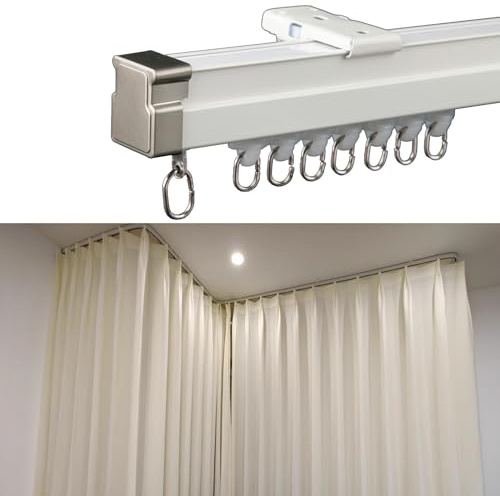 Strapazierfähige flexible gebogene Vorhangschiene für Erkerfenster 3 m 3,5 m 4 m 5 m Biegestange Camping Montage Raum Krankenhaus Deckenmontage 2,6 m (8,5 Fuß)