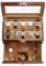 Homruilink - Scatola porta orologi in legno con 10 scomparti, con coperchio in vetro, 2 ripiani, con 1 cassetto per anelli e bracciali, idea regalo