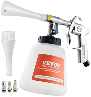 VEVOR Car Cleaning Gun, 6-9.2 Bar High-Pressure Air Blow Gun with 2 Set Nozzles & 1L Liquid Bottle, Vortex Cleaning Gun, Quickly Blasts Dirt and Dust from Surface, Work with 1/4 NPT Air Compressor