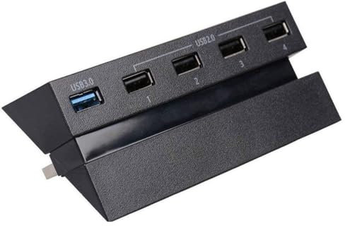 Straße Game Hub USB 5 Ports pour Console Sony Playstation 4 PS4 USB 2.0/3.0 – Noir – Branchez Disque durs, Manette câble, Clavier Souris