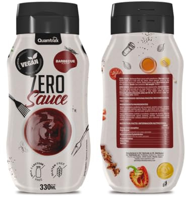 Quamtrax Nutrition - Salsa Gourmet Zero 0% Calorías - 330ml - Sabor auténtico, sin grasas y ligera (330, Barbacoa)