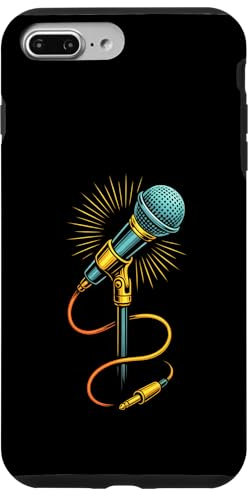 Microfono cablato retrò con cavi audio radianti Custodia per iPhone 7 Plus/8 Plus