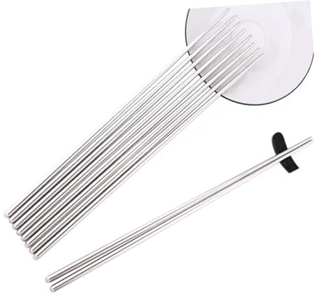 TOGEVAL 2 Pair Stainless Steel Extra Long Hot Pot Chopsticks for Cooking Frying Noodles Silver Non-Absorbent Food-Secure Grip Kitchen Utensils