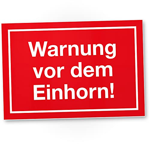 DankeDir! Warnung vor dem Einhorn Schild lustiges Einhornschild - süße Deko Wanddeko - Türschild Mädchen Wohnung Zimmer - Geschenkidee süßes Geschenk