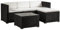 Juskys Polyrattan Lounge Punta Cana M für 3-4 Personen mit 3er Sofa, Sessel, Tisch & Kissen, Sitzgruppe für Garten, Terrasse und Balkon, Gartenmöbel Set wetterfest - schwarz/Creme