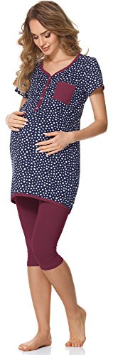Bellivalini Damen Umstands Pyjama mit Stillfunktion BLV50-126
