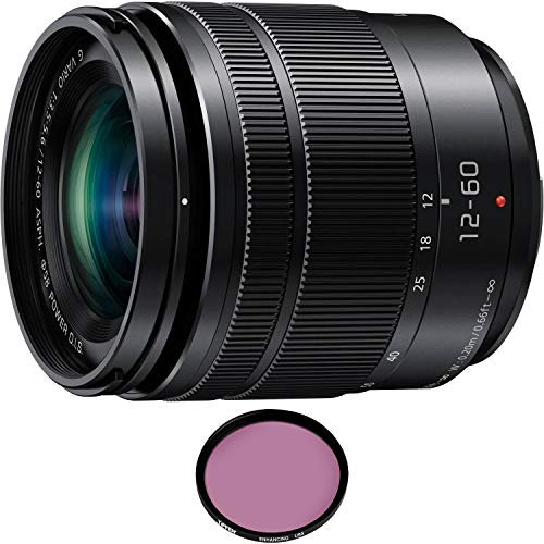 Panasonic Lumix G Vario 12-60mm f/3.5-5.6 ASPH. Power O.I.S. Lens with Pro Filter (Renewed)