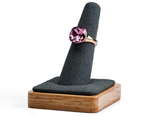 Oirlv Einzelfinger-Präsentationsständer aus Holz für Schmuck, Schaukasten, Präsentationshalter (grau)