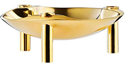 Stoff Nagel Schale, Metall, Gold, 5,6 x 13,8 cm