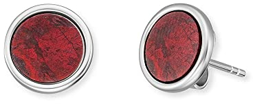 Engelsrufer Damen Ohrstecker aus Sterling Silber mit Roter Jaspis Kraftstein Anhänger, Steckverschluss, nickelfrei, 10mm, ERE-RJ-ST