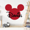 Mickey Mouse Silhouette Personalisierter Name – Disney Aufkleber Wandtattoo [Cherry]