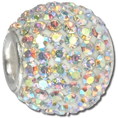 SilberDream weiß Beads Polarlicht Kristalle Zirkonia 925 Silber D2GSB101 EIN Geschenk zu Weihnachten, Geburtstag, Valentinstag für die Frau