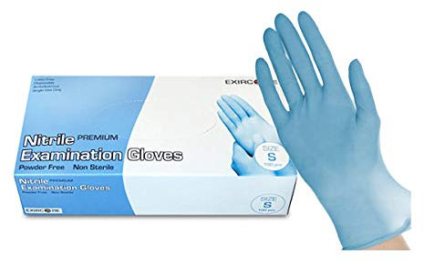 Nitril-Handschuhe 100 Stück in Spender-Box - puderfrei, nicht steril, beidseitig tragbar - Blau (L)