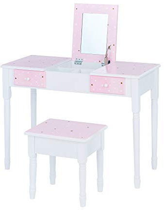 Fantasy Fields By Teamson Kids 'Kate' Play Dressing Table/Vanity with Storage Pink/White TD-13295A