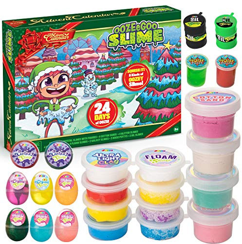 JOYIN 2024 DIY Slime Adventskalender Weihnachten 24 Tage Countdown Adventskalender mit Slime und Zubehör 24 Tage Überraschungen mit DIY Slime Kit Spielzeug zur Schleimherstellung