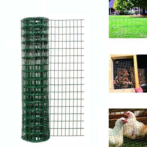 No Rust Mesh 90cm X 10m PVC Coated Wire Fencing Hot Dipped Galvanised Wire Fencing Decorative Fence Mesh Green Wire Mesh Animal Farm Garden Protective Border Fence Vegetables Garden Fruits Enclosure