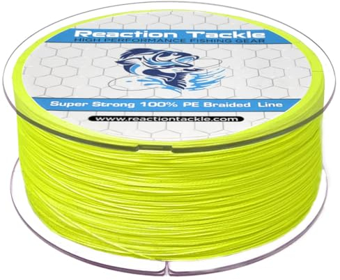 Reaction Tackle Geflochtene Angelschnur, hohe Sichtbarkeit, Gelb, 2,7 kg, 914 m