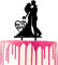 CARISPIBET wedding cake topper groom and bride hugging with a heart and Mr & Mrs written inside acrylic
