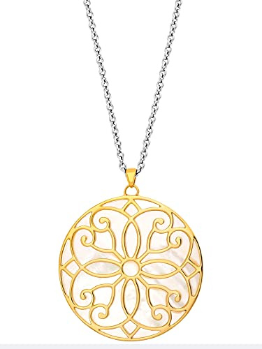 Julie Julsen JJNE0834.3 Damen Collier Ornament Silber 925 Bicolor Gold weiß 60cm