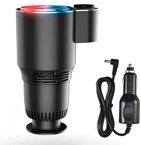 LIYGHFRTIO 2-in-1 Warmer and Cooler Car Cup Holders with Smart Touch Screen DC 12V Mini Vehicle Cigarette Lighter Fridge Heat Preservation Electric Mug for Heating Tea Coffee Beverage