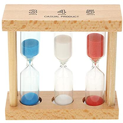 BAWAQAF Sablier en bois 3/4/5 minutes - Sablier coloré - Cadeau pour enfants - Décoration de la maison