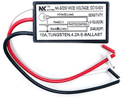 CENPEK Interruptor fotoeléctrico de CA 12V-48VDC, botón del atardecer al amanecer, montaje empotrado, control fotográfico, interruptor de ojo, sensor de fotocélula NK-B/E50