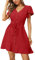 Aokosor Dresses for Women Ladies Summer Dress Ruffle Sleeve Red Dresses Size 14-16 Valentines