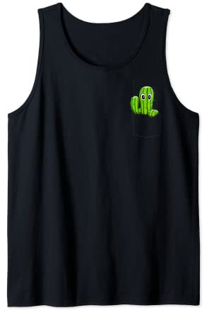Kaktus Taschen-Kaktus in der Tasche, Kaktus guckend nach draußen Tank Top