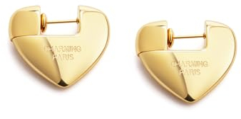 C.Paravano Herz Ohrringe Gold Creolen für Damen | Klein Hypoallergen | Hoop Earrings | Schmuck Geschenke für Frauen