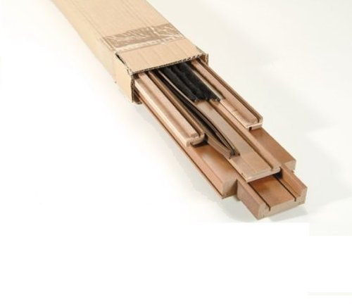 Kit stipite spazzolini guarnizioni per porte scorrevoli a scomparsa scrigno CON MOSTRINE - Rovere Sbiancato