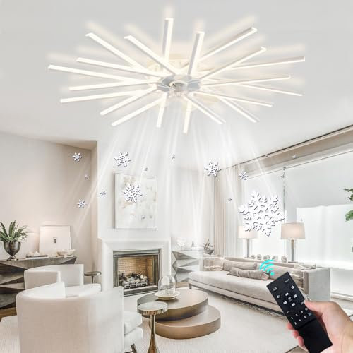 Ventilador De Techo Grande De 100CM con Luz Y Mando A Distancia Función Reversible Invierno Y Verano Ventilador De 6 Velocidades Luz LED Regulable para Salón Dormitorio