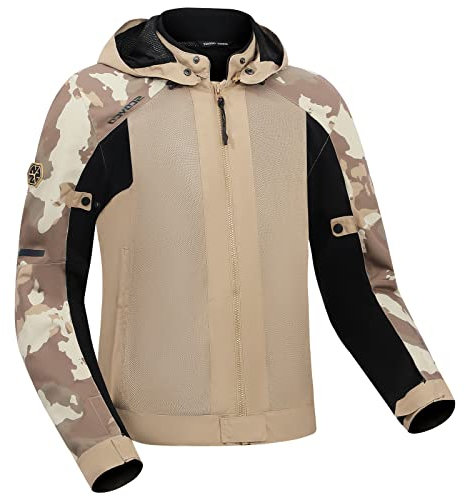 Scoyco Motorrad Jacke Camo Ärmel Cordura Textil Motorrad Hoodie Schutz gepanzert Zip Up Jacke mit abnehmbarer Kapuze Alle Saison